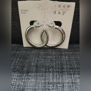 a new day Silver Hoop Earrings